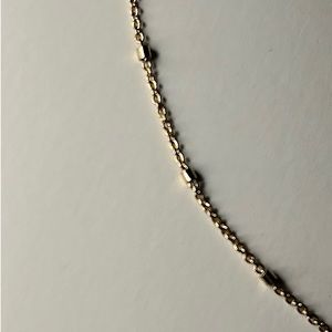 Gold Tinted Chain Necklace with Small Beads